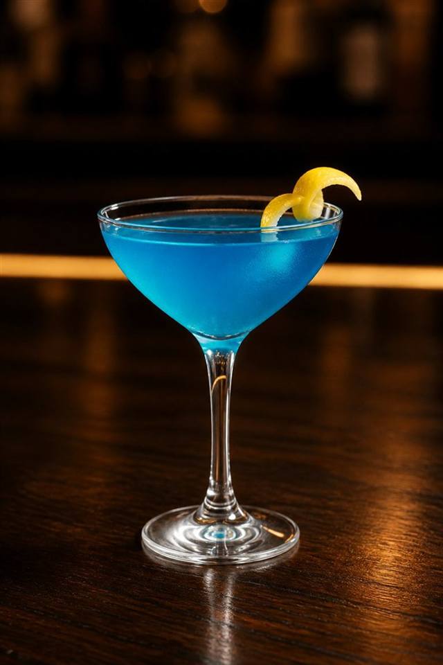 Bluebird cocktail illustration