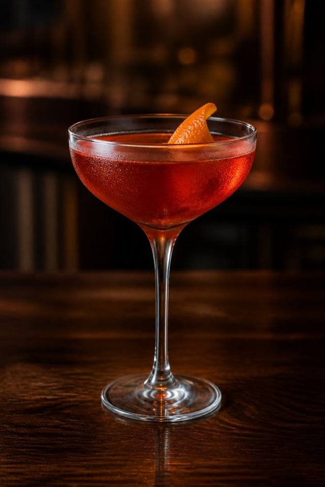 Campari Shakerato cocktail illustration