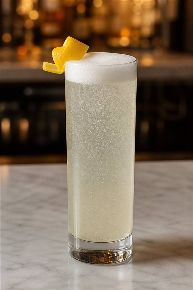 Gin Fizz cocktail illustration