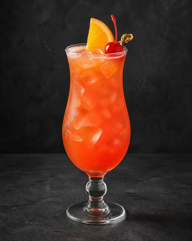 Hurricane cocktail illustration