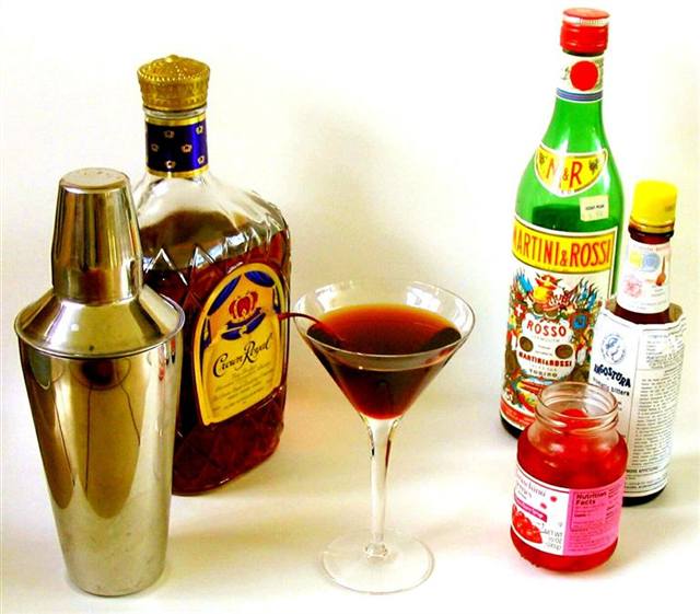 Manhattan cocktail illustration
