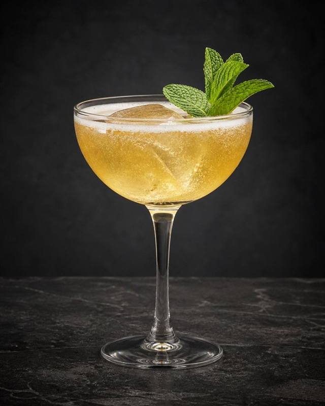 Old Cuban cocktail illustration