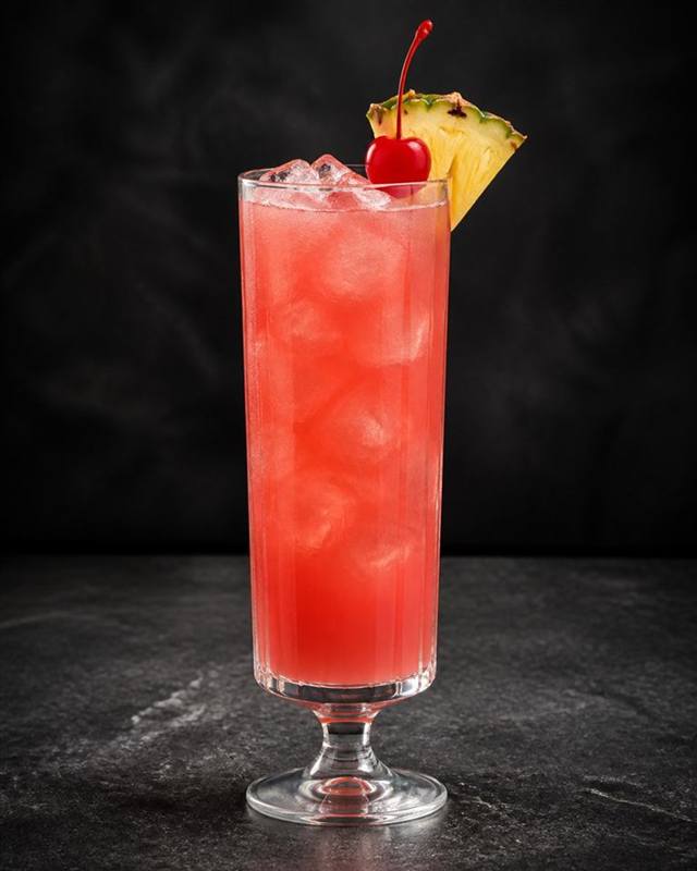 Singapore Sling cocktail illustration